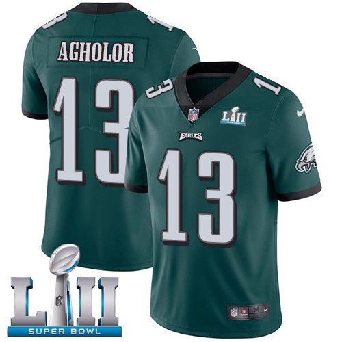 Nike Eagles 13 Nelson Agholor Green 2018 Super Bowl LII Youth Vapor Untouchable Limited Jersey