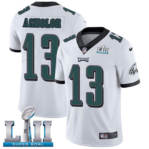 Nike Eagles 13 Nelson Agholor White 2018 Super Bowl LII Youth Vapor Untouchable Limited Jersey