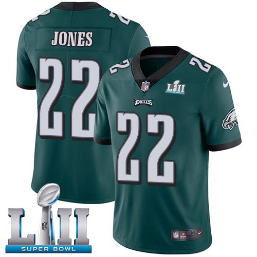 Nike Eagles 22 Sidney Jones Green 2018 Super Bowl LII Youth Vapor Untouchable Limited Jersey