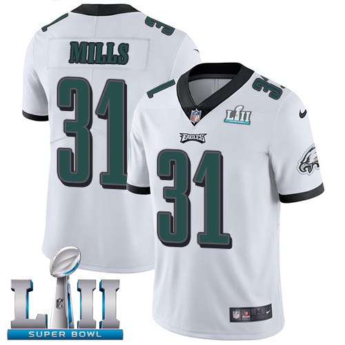 Nike Eagles 31 Jalen Mills White 2018 Super Bowl LII Youth Vapor Untouchable Limited Jersey