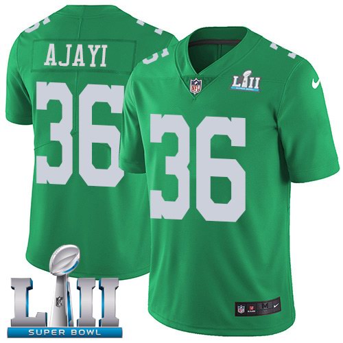 Nike Eagles 36 Jay Ajayi Green 2018 Super Bowl LII Color Rush Limited Jersey