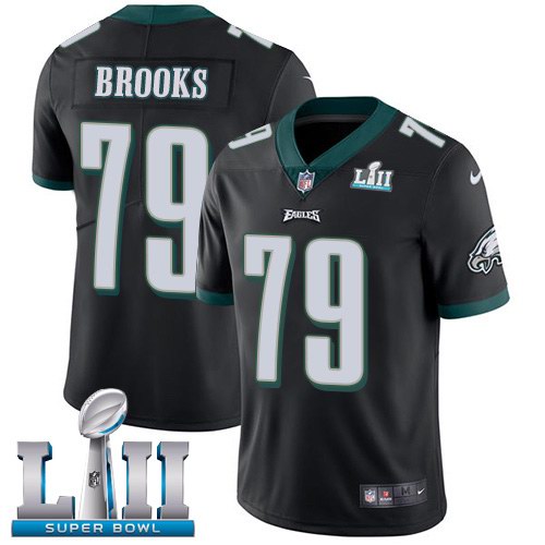 Nike Eagles 79 Brandon Brooks Black 2018 Super Bowl LII Vapor Untouchable Limited Jersey