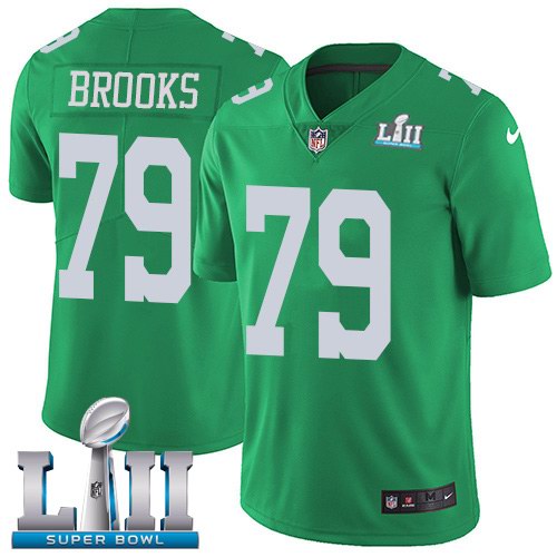 Nike Eagles 79 Brandon Brooks Green 2018 Super Bowl LII Color Rush Limited Jersey