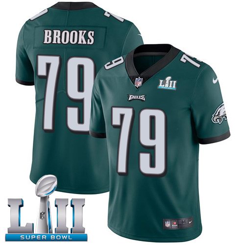 Nike Eagles 79 Brandon Brooks Green 2018 Super Bowl LII Vapor Untouchable Limited Jersey