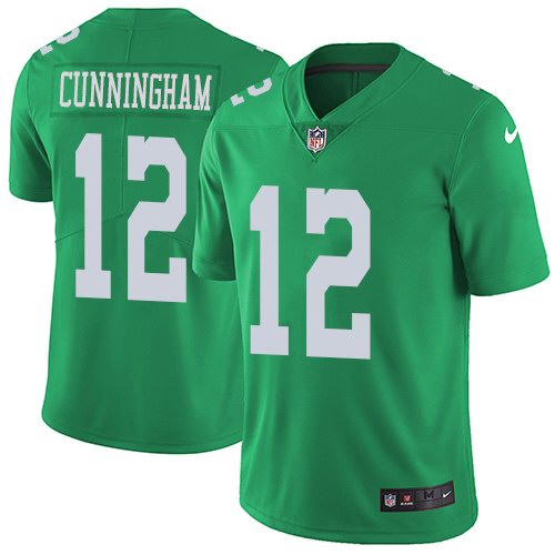 Nike Eagles 12 Randall Cunningham Green Youth Color Rush Limited Jersey - Click Image to Close