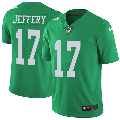 Nike Eagles 17 Alshon Jeffery Green Color Rush Limited Jersey