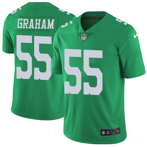 Nike Eagles 55 Brandon Graham Green Youth Color Rush Limited Jersey - Click Image to Close