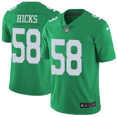 Nike Eagles 58 Jordan Hicks Green Youth Color Rush Limited Jersey - Click Image to Close