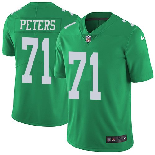 Nike Eagles 71 Jason Peters Green Youth Color Rush Limited Jersey - Click Image to Close