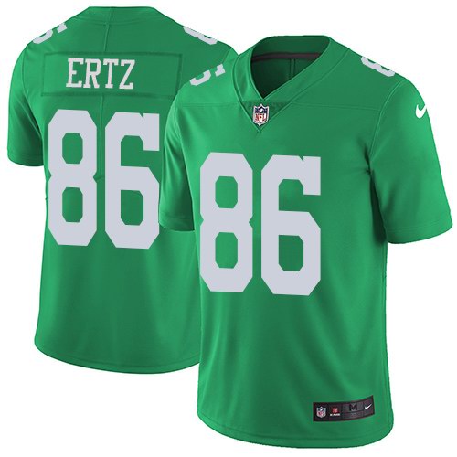 Nike Eagles 86 Zach Ertz Green Youth Color Rush Limited Jersey - Click Image to Close