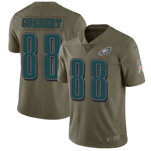 Nike Eagles 88 Dallas Goedert Olive Salute To Service Limited Jersey