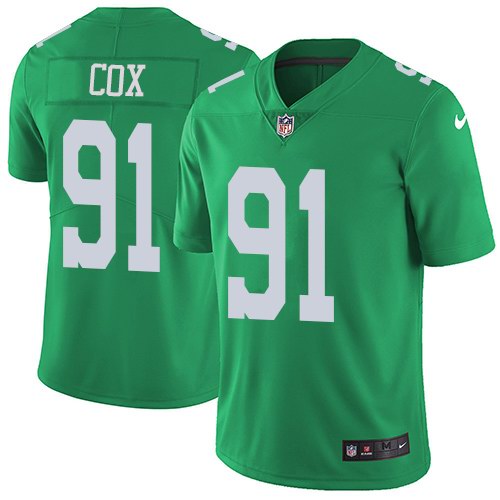 Nike Eagles 91 Fletcher Cox Green Youth Color Rush Limited jersey