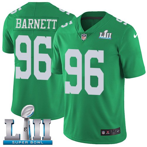 Nike Eagles 96 Derek Barnett Green Color Rush Limited Jersey - Click Image to Close