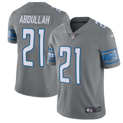Nike Lions 21 Ameer Abdullah Gray Color Rush Limited Jersey