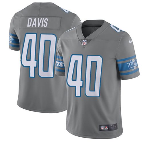 Nike Lions 40 Jarrad Davis Gray Youth Color Rush Limited Jersey