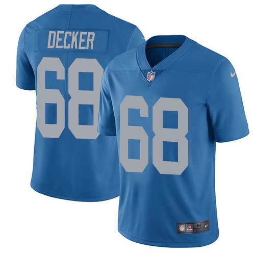 Nike Lions 68 Taylor Decker Blue Throwback Youth Vapor Untouchable Limited Jersey