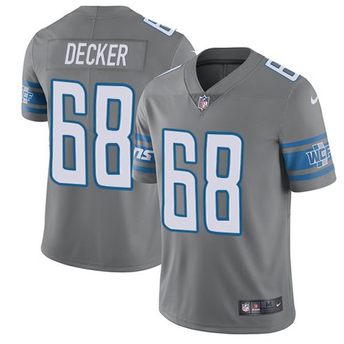 Nike Lions 68 Taylor Decker Gray Color Rush Limited Jersey