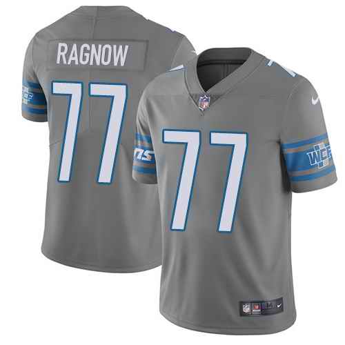Nike Lions 77 Frank Ragnow Gray Youth Color Rush Limited Jersey