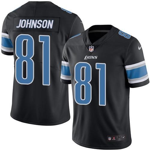 Nike Lions 81 Calvin Johnson Black Youth Color Rush Limited Jersey