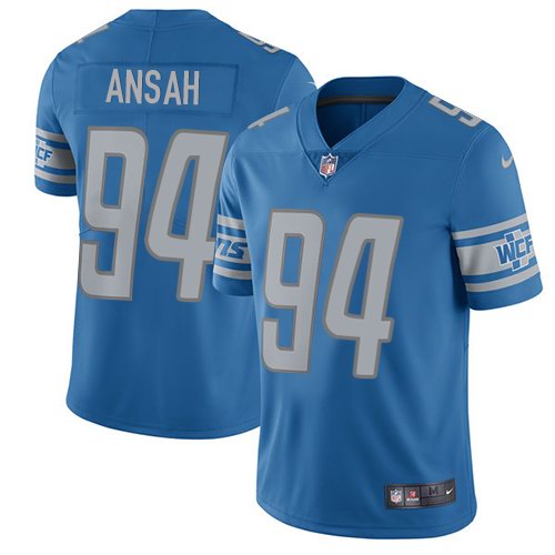 Nike Lions 94 Ziggy Ansah Blue Vapor Untouchable Limited Jersey