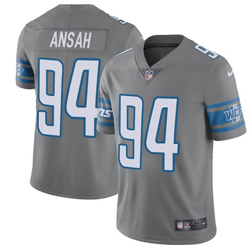 Nike Lions 94 Ziggy Ansah Gray Youth Color Rush Limited Jersey