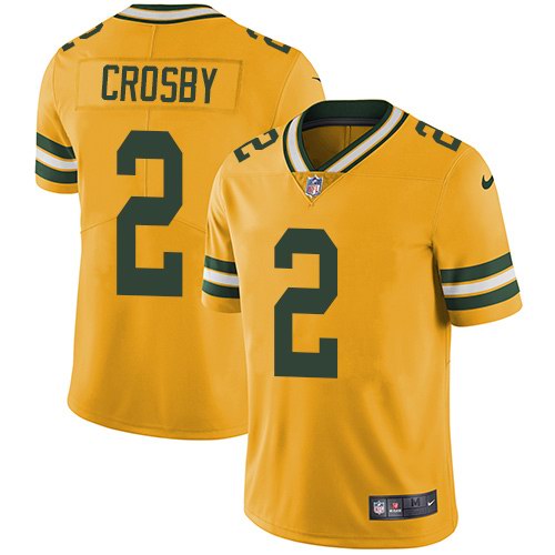 Nike Packers 2 Mason Crosby Yellow Youth Vapor Untouchable Limited Jersey