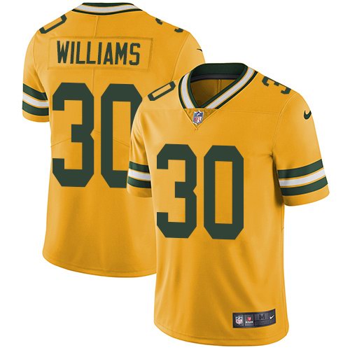 Nike Packers 30 Jamaal Williams Yellow Youth Vapor Untouchable Limited Jersey