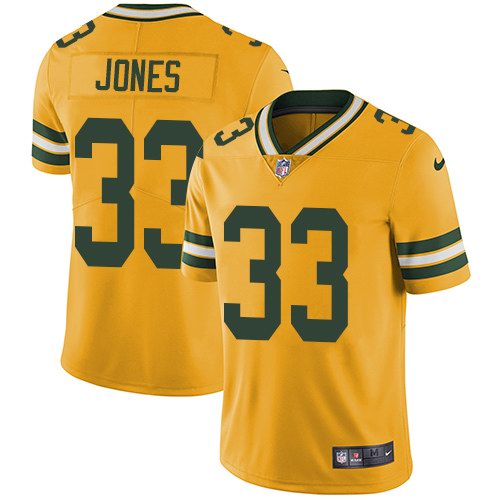 Nike Packers 33 Aaron Jones Yellow Vapor Untouchable Limited Jersey