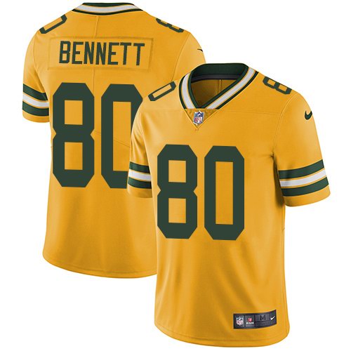Nike Packers 80 Martellus Bennett Yellow Youth Vapor Untouchable Limited Jersey