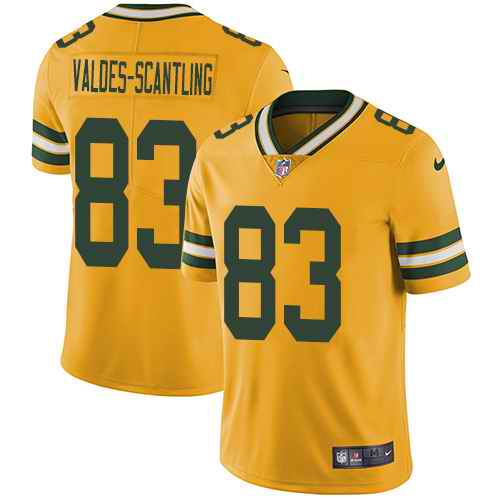 Nike Packers 83 Marquez Valdes-Scantling Yellow Youth Vapor Untouchable Limited Jersey