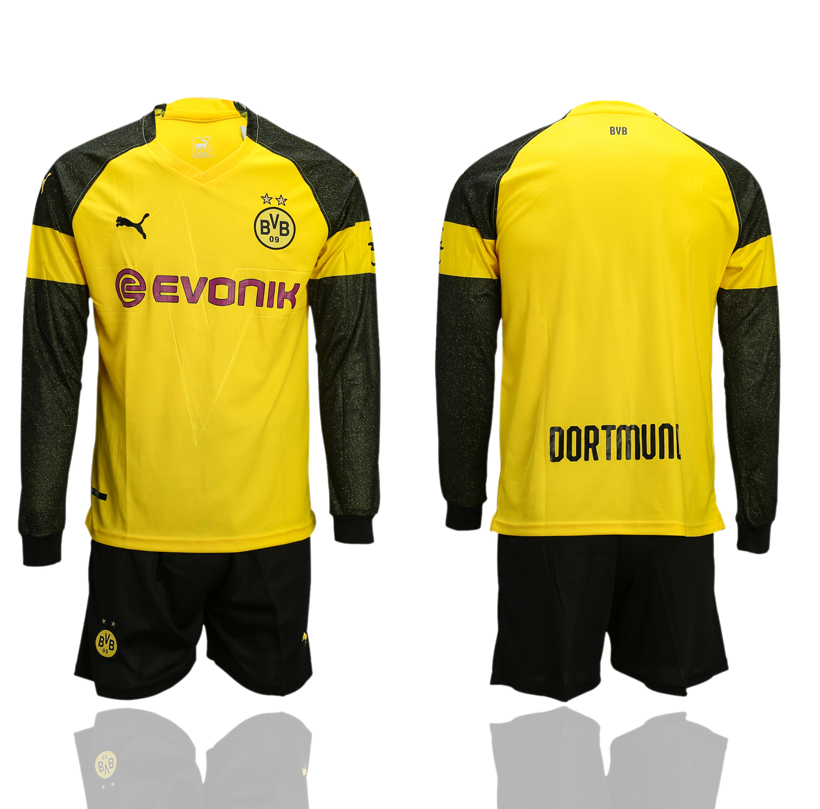 2018-19 Dortmund Home Long Sleeve Soccer Jersey