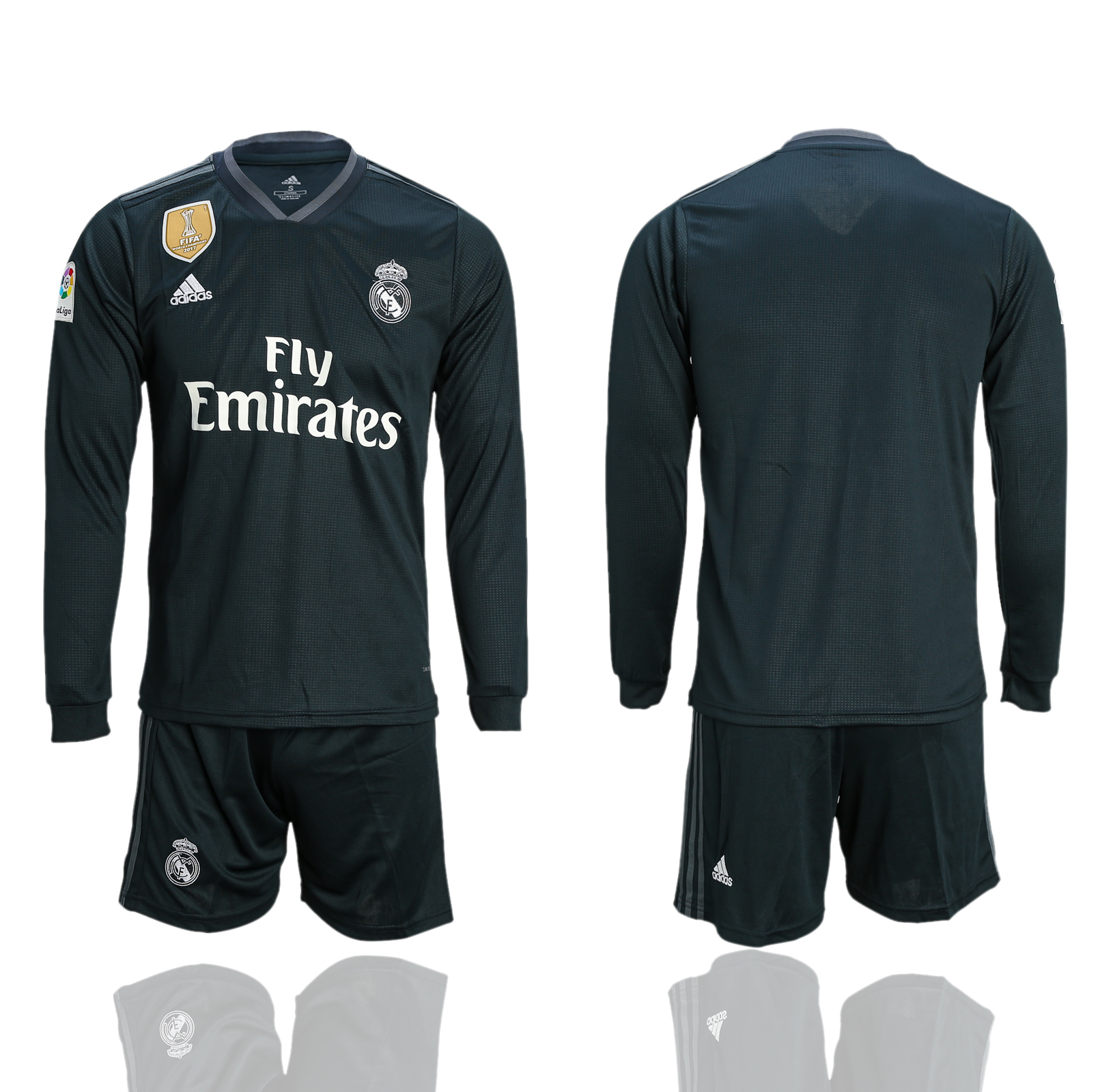 2018-19 Real Madrid Away Long Sleeve Soccer Jersey - Click Image to Close