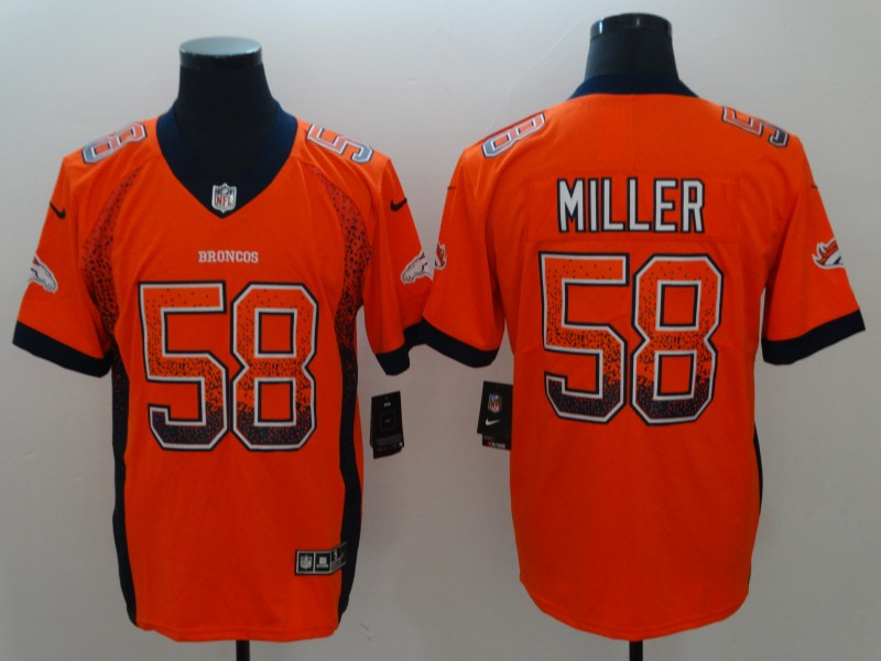 Nike Broncos 58 Von Miller Orange Drift Fashion Limited Jersey