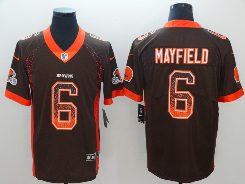 Nike Browns 6 Baker Mayfield Brown Drift Fashion Limited Jersey
