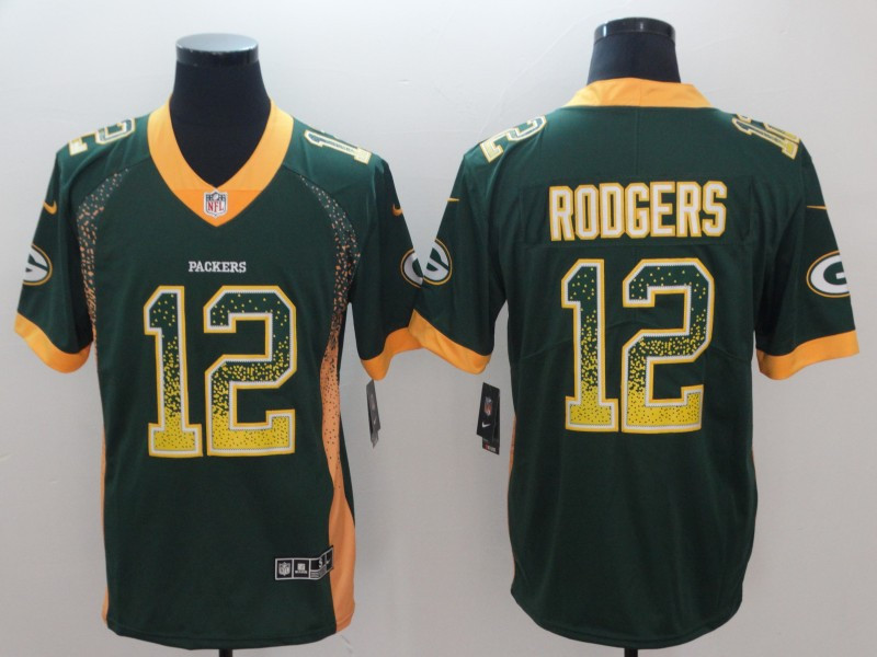Nike Packers 12 Aaron Rodgers Green Drift Fashion Limited Jersey