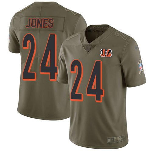 Nike Bengals 24 Adam Jones Olive Salute To Service Limited Jersey