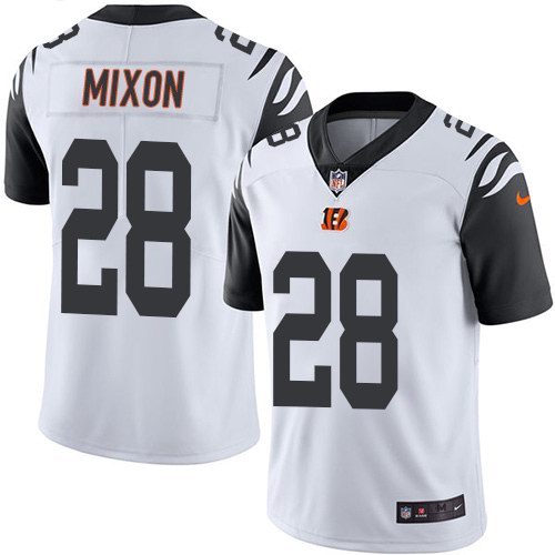 Nike Bengals 28 Joe Mixon White Youth Color Rush Limited Jersey
