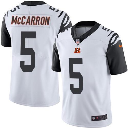 Nike Bengals 5 AJ McCarron White Color Rush Limited Jersey