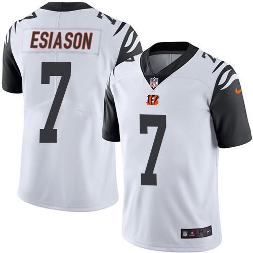 Nike Bengals 7 Boomer Esiason White Youth Color Rush Limited Jersey - Click Image to Close