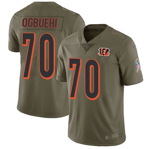 Nike Bengals 70 Cedric Ogbuehi Olive Salute To Service Limited Jersey