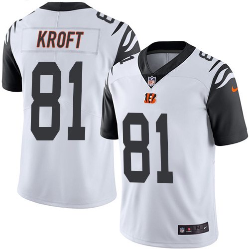 Nike Bengals 81 Tyler Kroft White Color Rush Limited Jersey