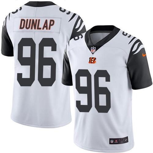 Nike Bengals 96 Carlos Dunlap White Youth Color Rush Limited Jersey - Click Image to Close