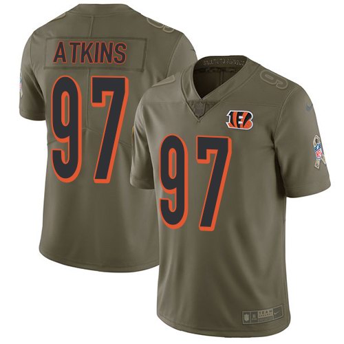 Nike Bengals 97 Geno Atkins Olive Salute To Service Limited Jersey