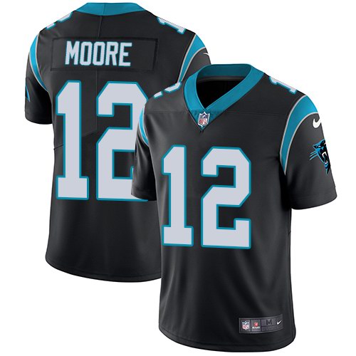 Nike Panthers 12 D. J. Moore Moore Black Vapor Untouchable Limited Jersey