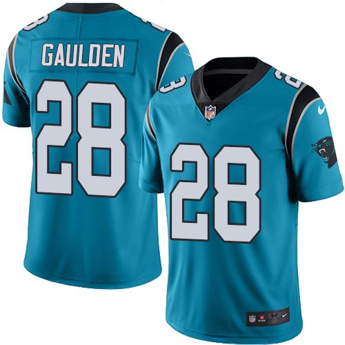 Nike Panthers 28 Rashaan Gaulden Blue Youth Vapor Untouchable Limited Jersey
