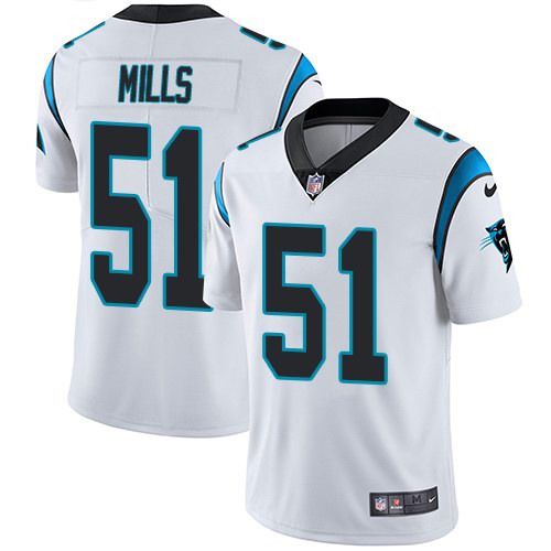 Nike Panthers 51 Sam Mills White Youth Vapor Untouchable Limited Jersey - Click Image to Close