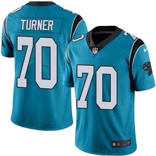 Nike Panthers 70 Trai Turner Blue Vapor Untouchable Limited Jersey