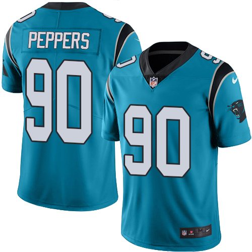 Nike Panthers 90 Julius Peppers Blue Youth Vapor Untouchable Limited Jersey