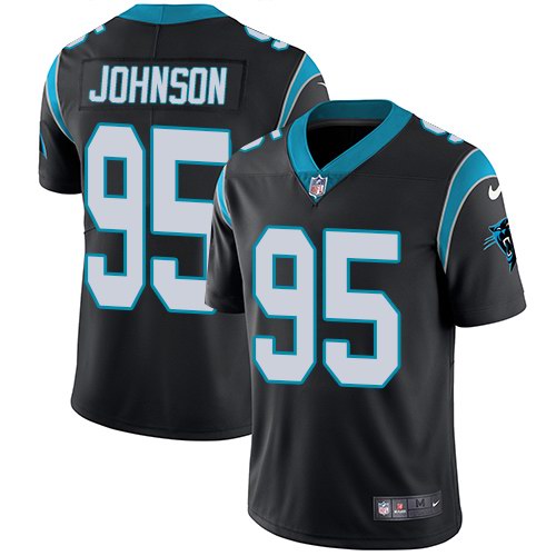 Nike Panthers 95 Charles Johnson Black Vapor Untouchable Limited Jersey