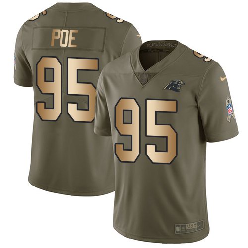 Nike Panthers 95 Dontari Poe Olive Gold Salute To Service Limited Jersey